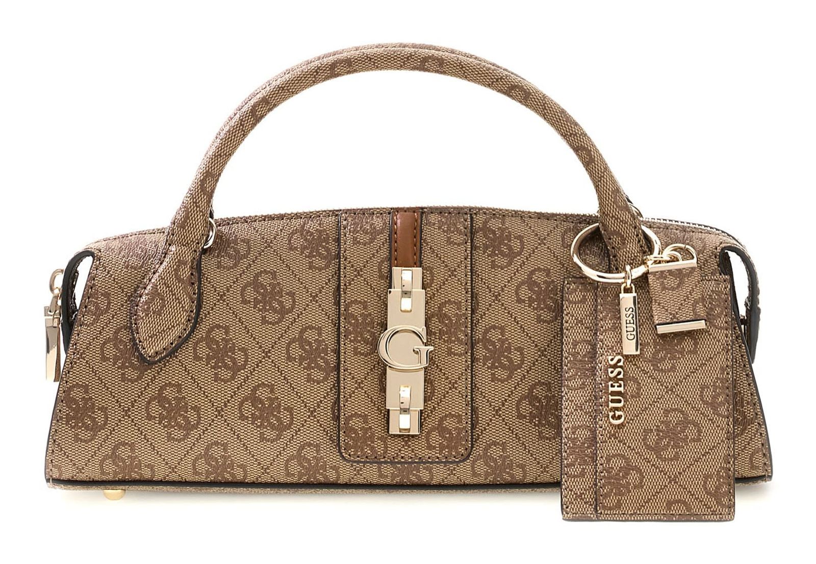 GUESS Yvonne Logo Mini Satchel Latte Logo