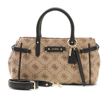 GUESS Dorothy Girlfriend Satchel S Latte Logo / Black GUESS Dorothy Girlfriend Satchel S Latte Logo / Black