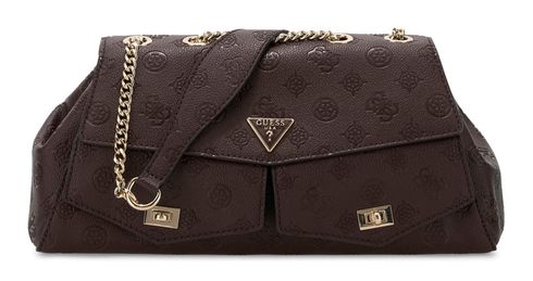 GUESS Blake Convertible Crossbody Flap Brown Logo