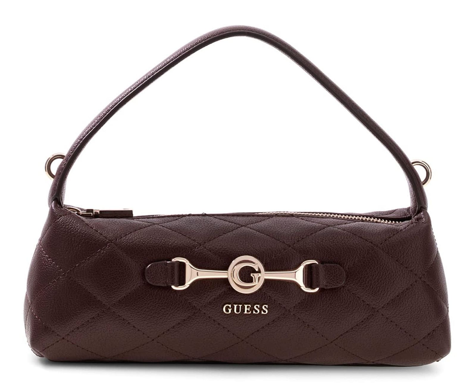 GUESS Frances Mini Top Zip Crossbody Bag Brown