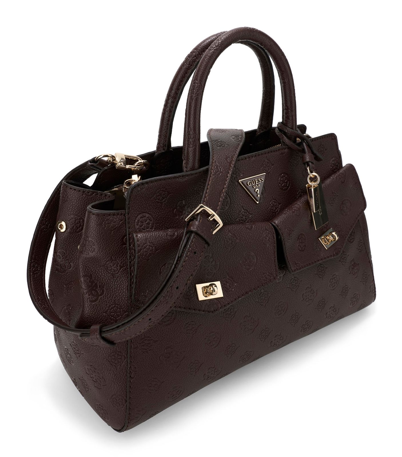 GUESS Blake Girlfriend Satchel L Brown Logo GUESS Blake Girlfriend Satchel L Brown Logo