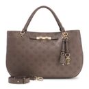 GUESS Carmella Girlfriend Satchel Taupe Logo
