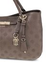 GUESS Carmella Girlfriend Satchel Taupe Logo