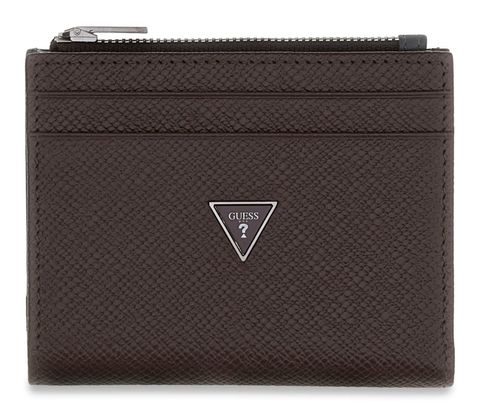 GUESS Milano Bifold Top Zip Wallet Dark Oak / Grey