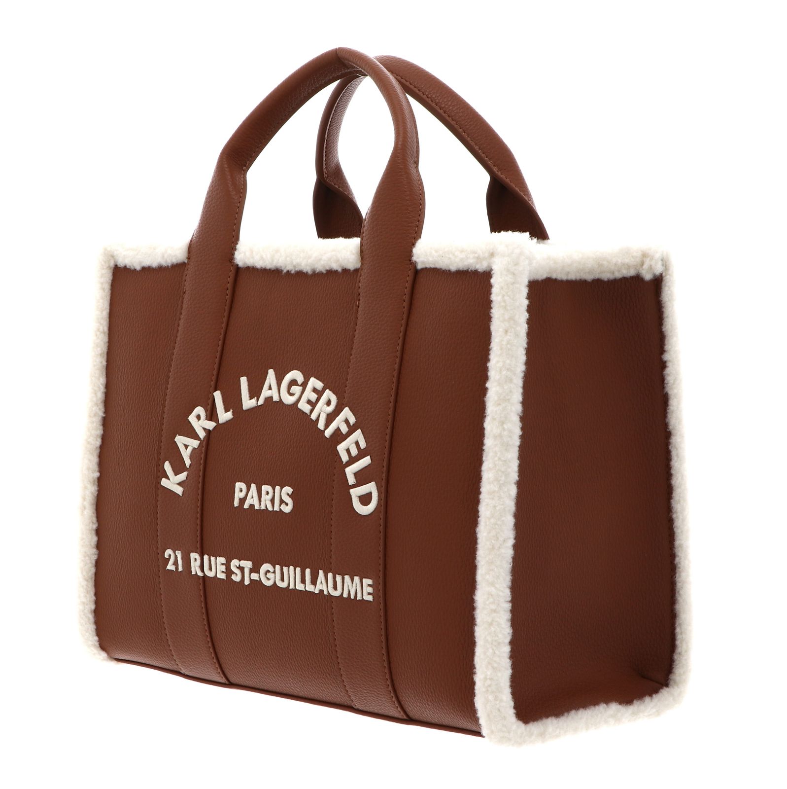 KARL LAGERFELD Apres Ski Club K / RSG Square Tote Shearling M Dark Tan KARL LAGERFELD Apres Ski Club K / RSG Square Tote Shearling M Dark Tan