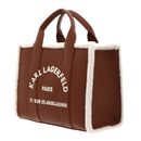 KARL LAGERFELD Apres Ski Club K / RSG Square Tote Shearling M Dark Tan KARL LAGERFELD Apres Ski Club K / RSG Square Tote Shearling M Dark Tan