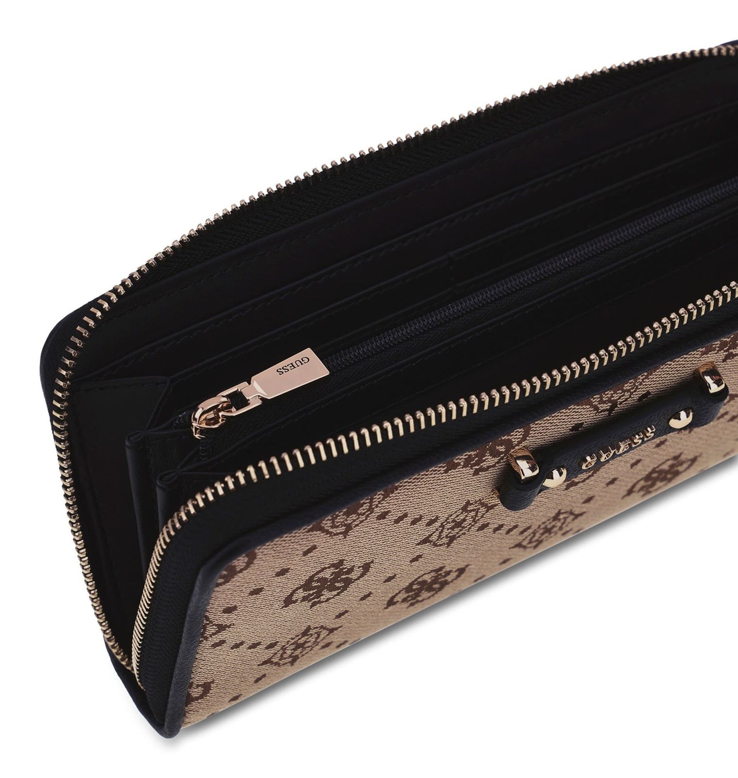 GUESS Dorothy SLG Zip Around Wallet L Latte Logo / Black GUESS Dorothy SLG Zip Around Wallet L Latte Logo / Black