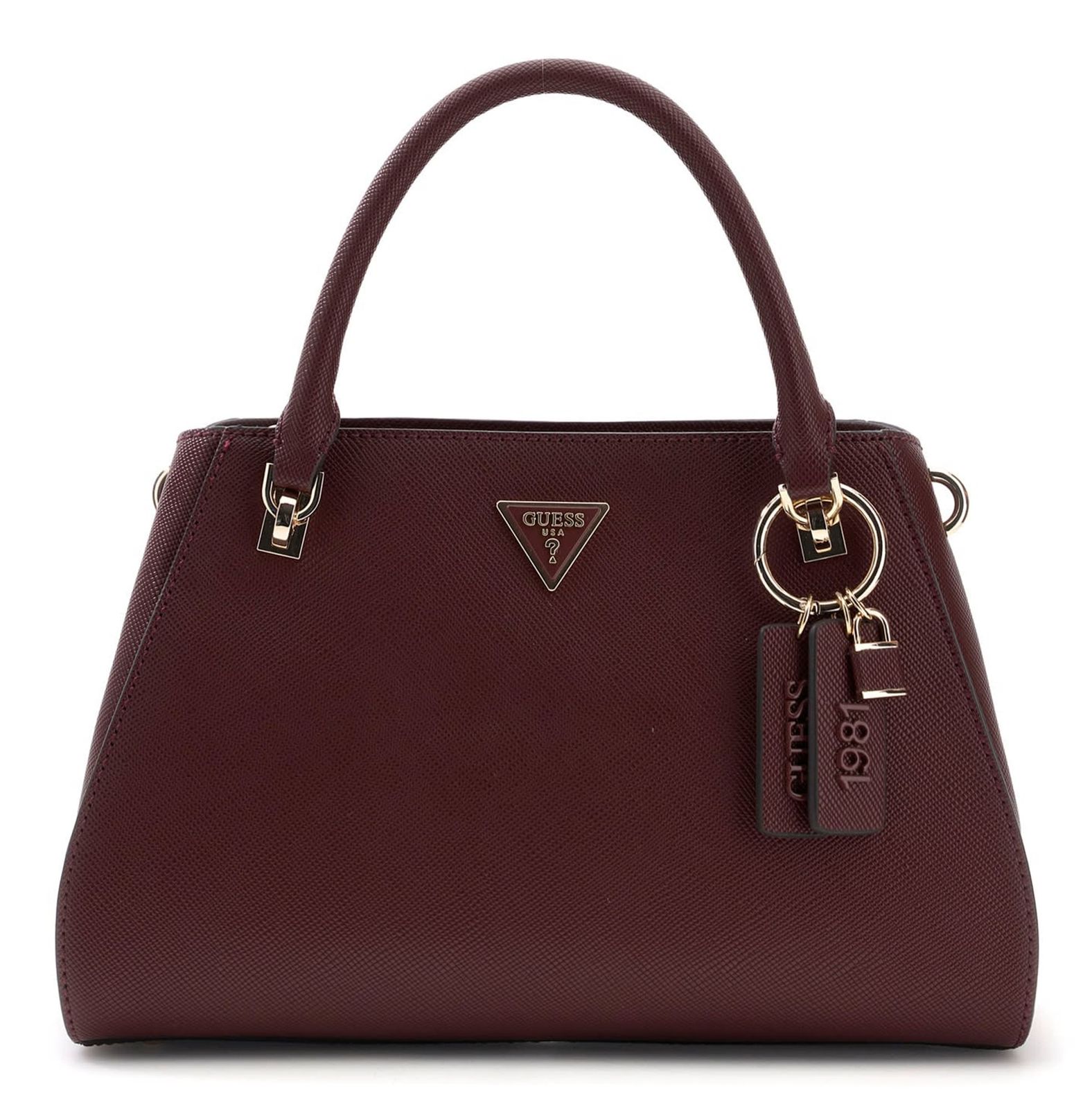 GUESS Noelle II Luxury Satchel Burgundy