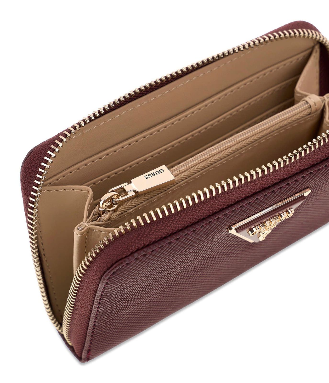 GUESS Laurel II SLG Medium Zip Around Wallet Burgundy GUESS Laurel II SLG Medium Zip Around Wallet Burgundy