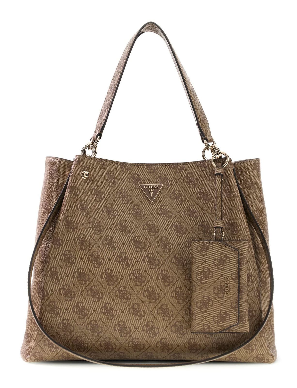 GUESS Lorella Logo Girlfriend Tote Latte Logo