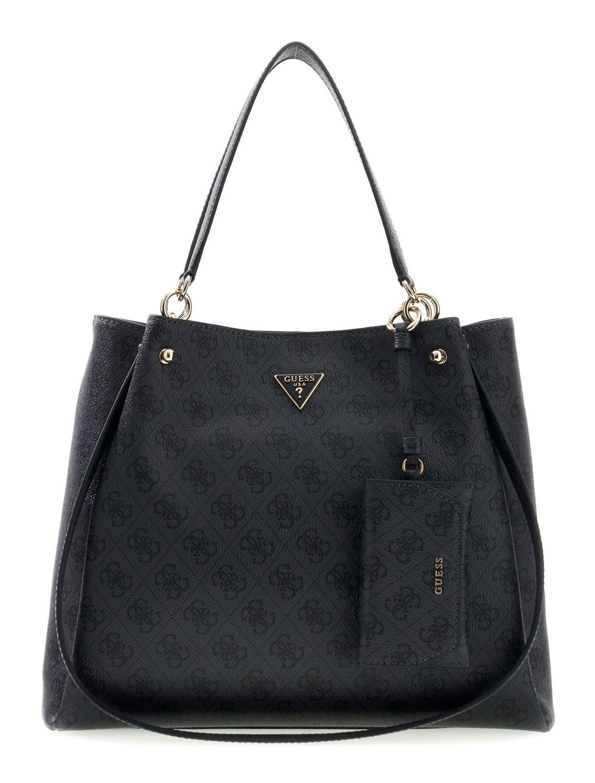 GUESS Lorella Logo Girlfriend Tote Coal Logo
