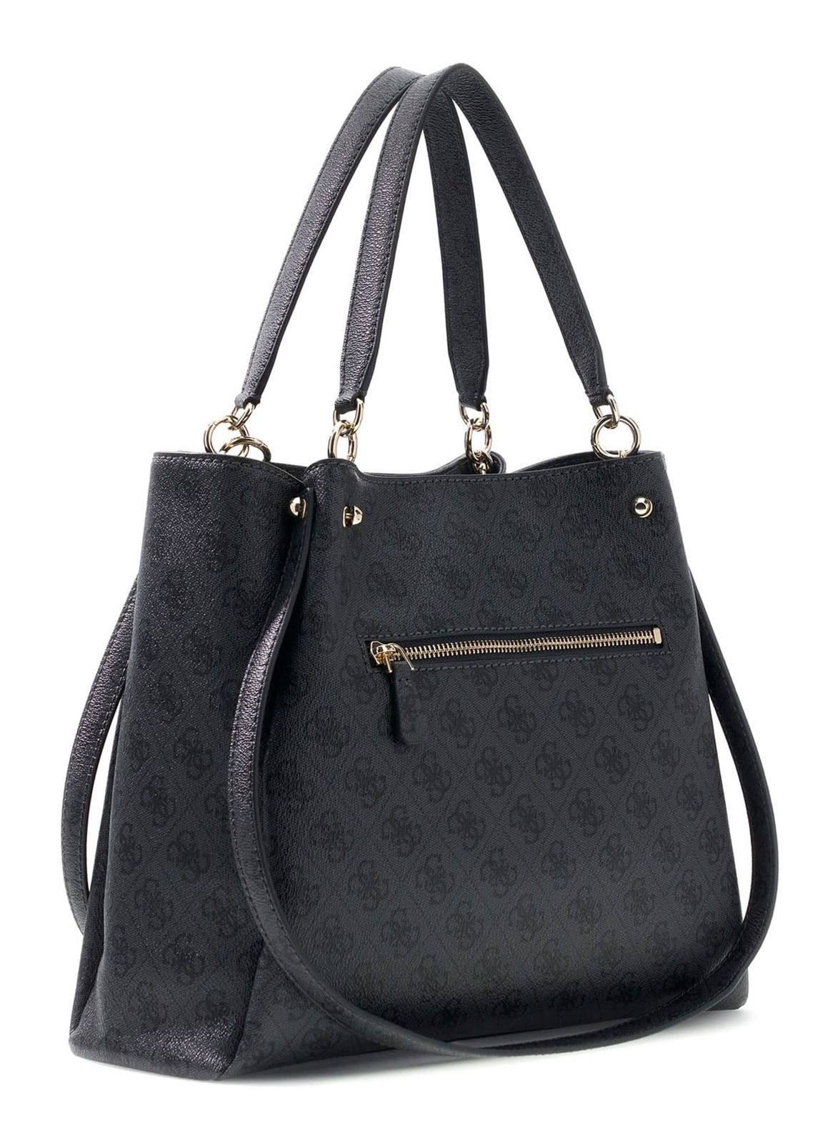 GUESS Lorella Logo Girlfriend Tote Coal Logo GUESS Lorella Logo Girlfriend Tote Coal Logo