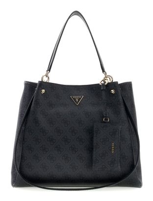 GUESS Lorella Logo Girlfriend Tote Coal Logo GUESS Lorella Logo Girlfriend Tote Coal Logo