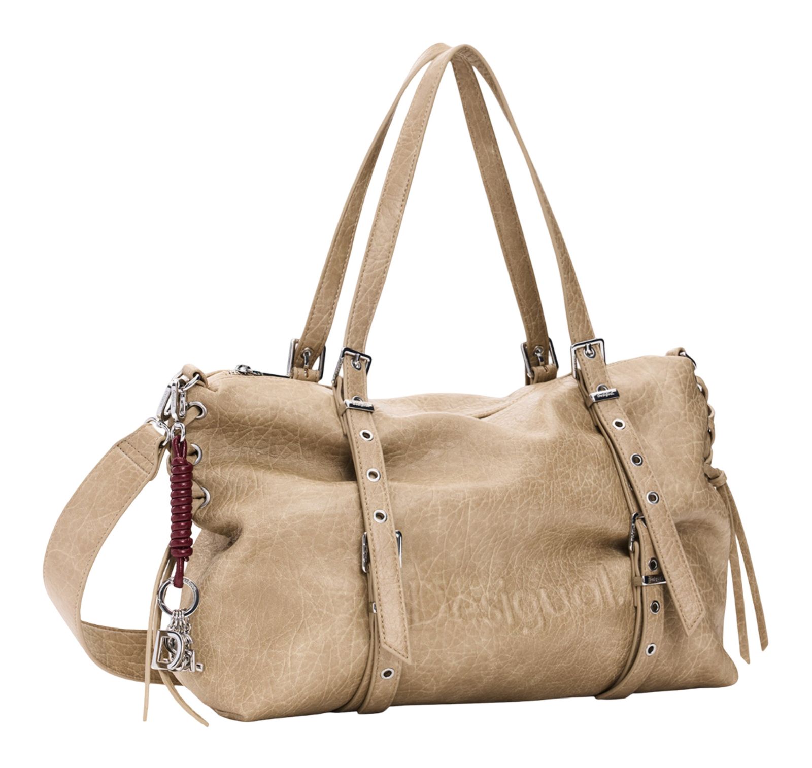 Desigual Half Logo Lanuza Shopper Beige Crude Desigual Half Logo Lanuza Shopper Beige Crude