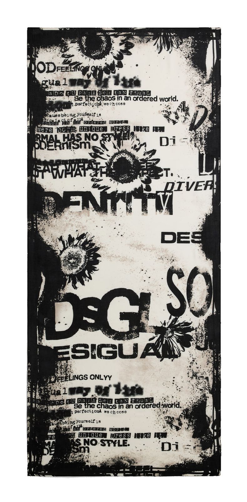 Desigual Fou Lettering Foulard Beige Crude