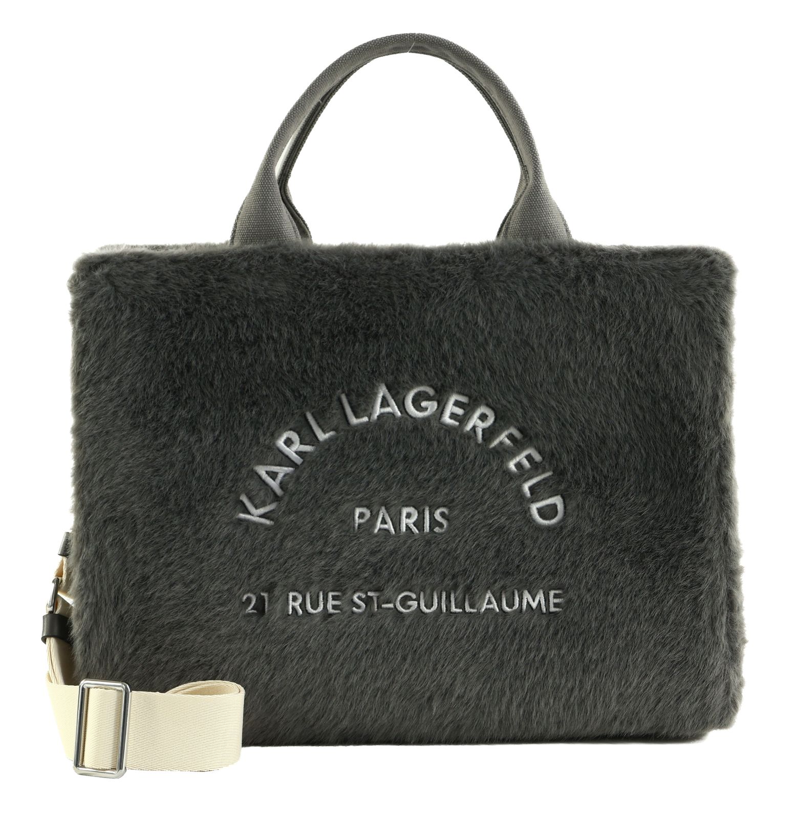KARL LAGERFELD K / RSG Square Fur Tote M Ash Grey