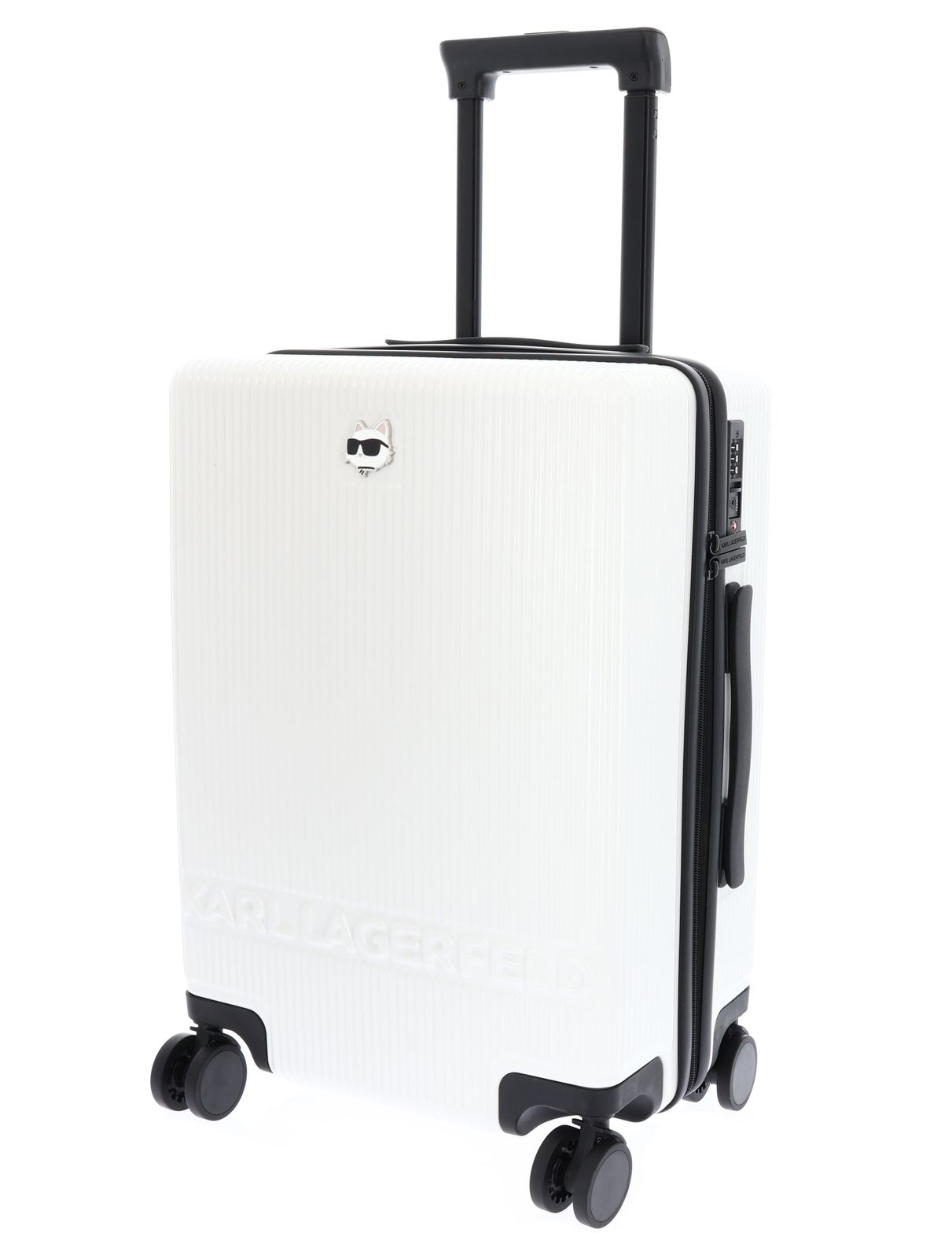 KARL LAGERFELD Ikon Choupette Hard Trolley Cream White