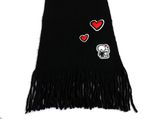 KARL LAGERFELD Ikon Furry Patch Scarf Black
