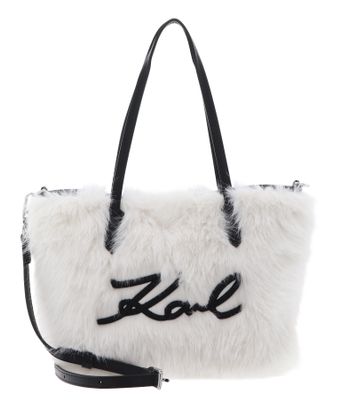 KARL LAGERFELD K / Signature Fur SM Shopper Cream White KARL LAGERFELD K / Signature Fur SM Shopper Cream White