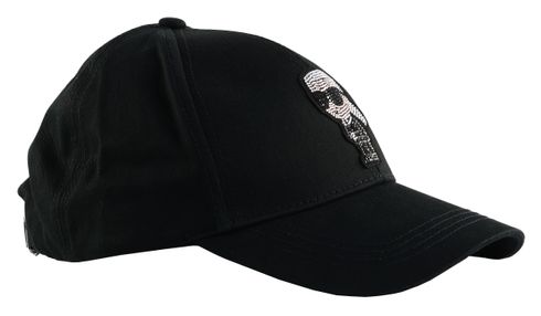 KARL LAGERFELD Ikon Rhinestones Cap Black KARL LAGERFELD Ikon Rhinestones Cap Black
