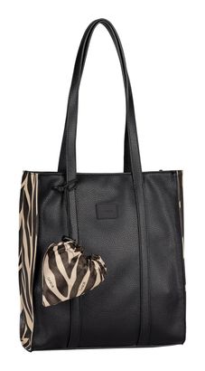Gabor Elfie Luxe Zip Tote Bag M Animal Black
