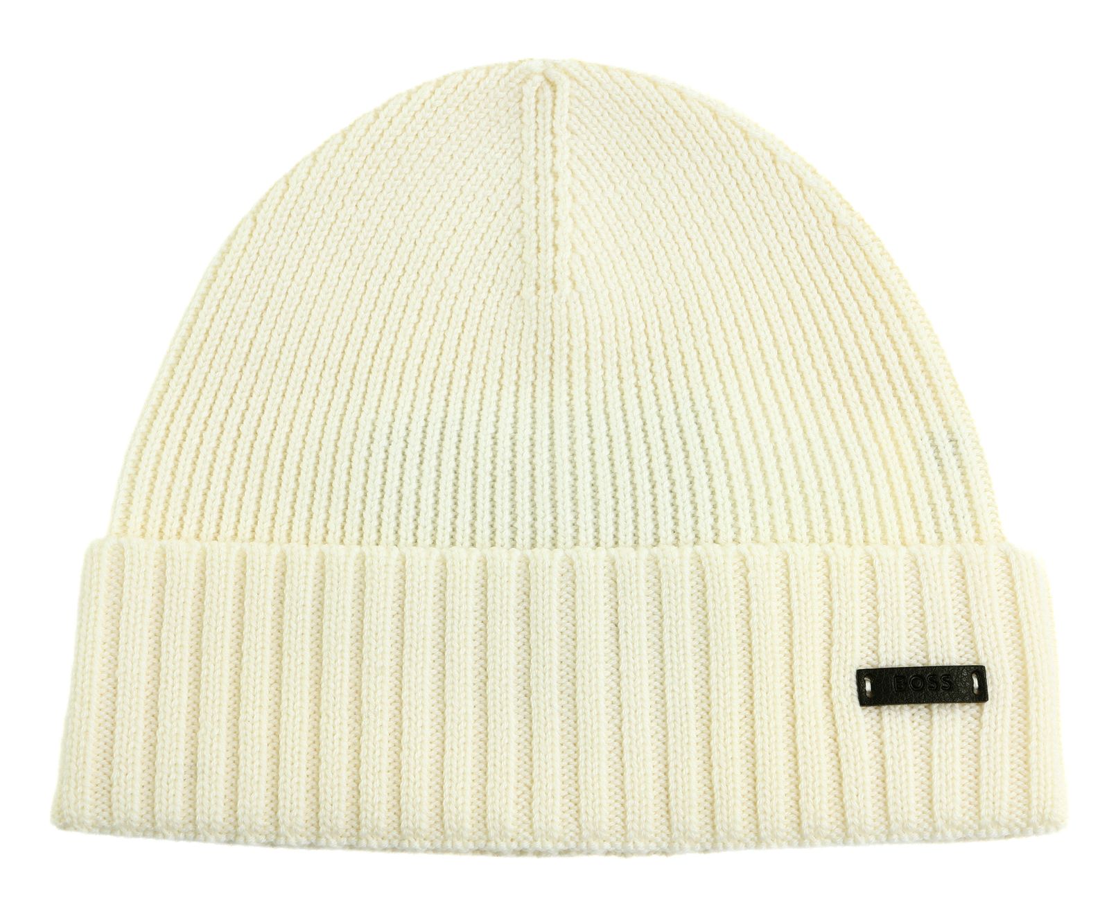 BOSS Fati Beanie Open White