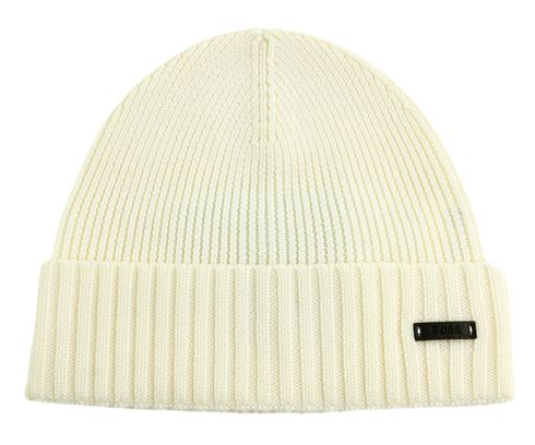BOSS Fati Beanie Open White BOSS Fati Beanie Open White