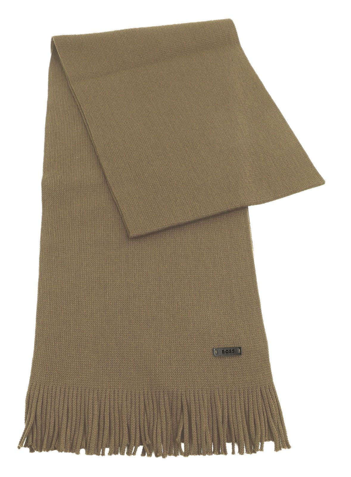BOSS Albas Knitted Scarf Open Brown