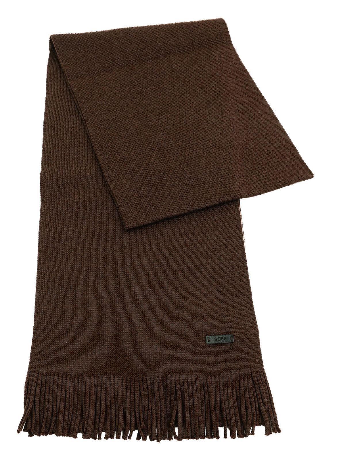 BOSS Albas Knitted Scarf Dark Brown