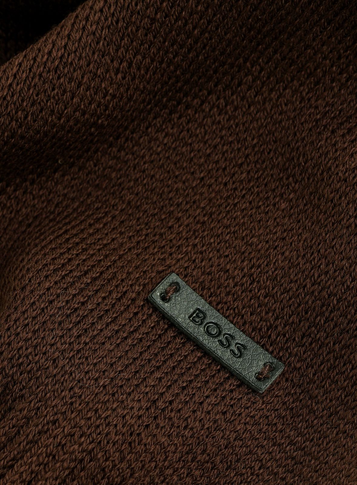 BOSS Albas Knitted Scarf Dark Brown BOSS Albas Knitted Scarf Dark Brown