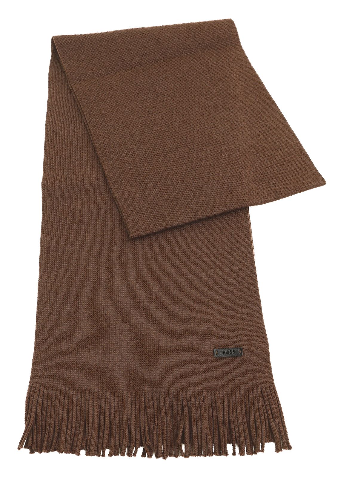 BOSS Albas Knitted Scarf Medium Brown