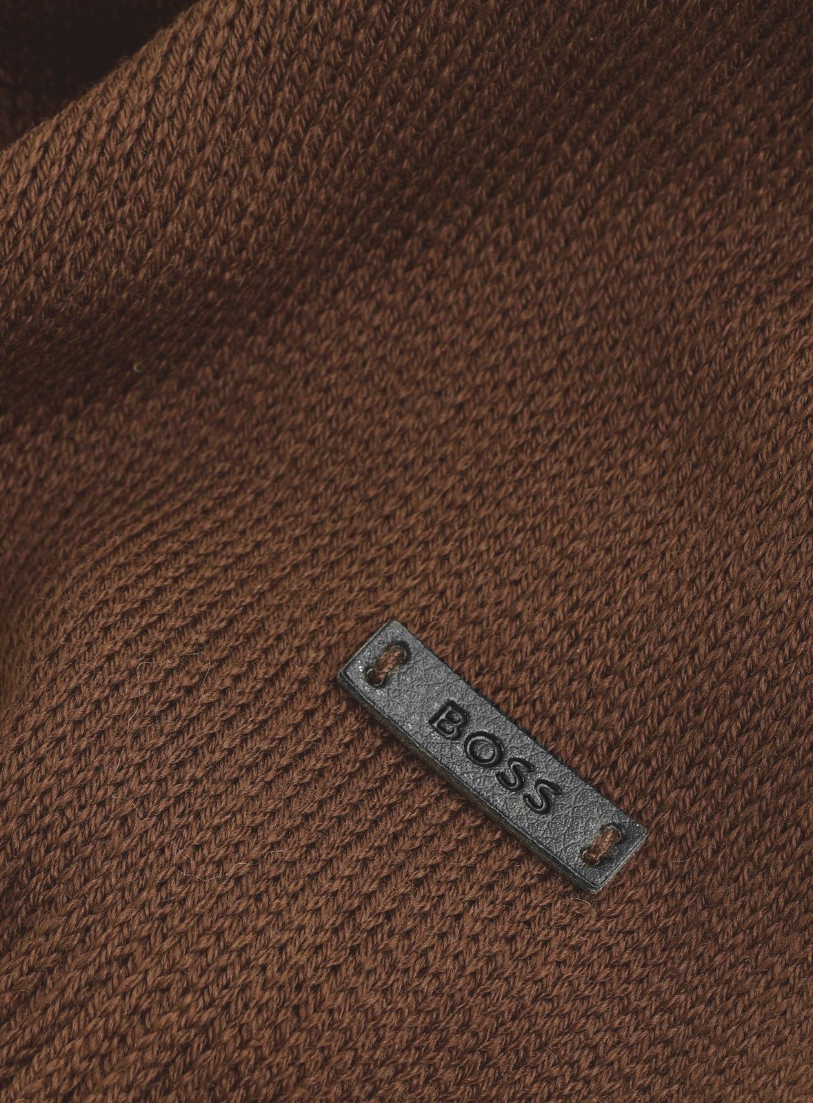 BOSS Albas Knitted Scarf Medium Brown BOSS Albas Knitted Scarf Medium Brown