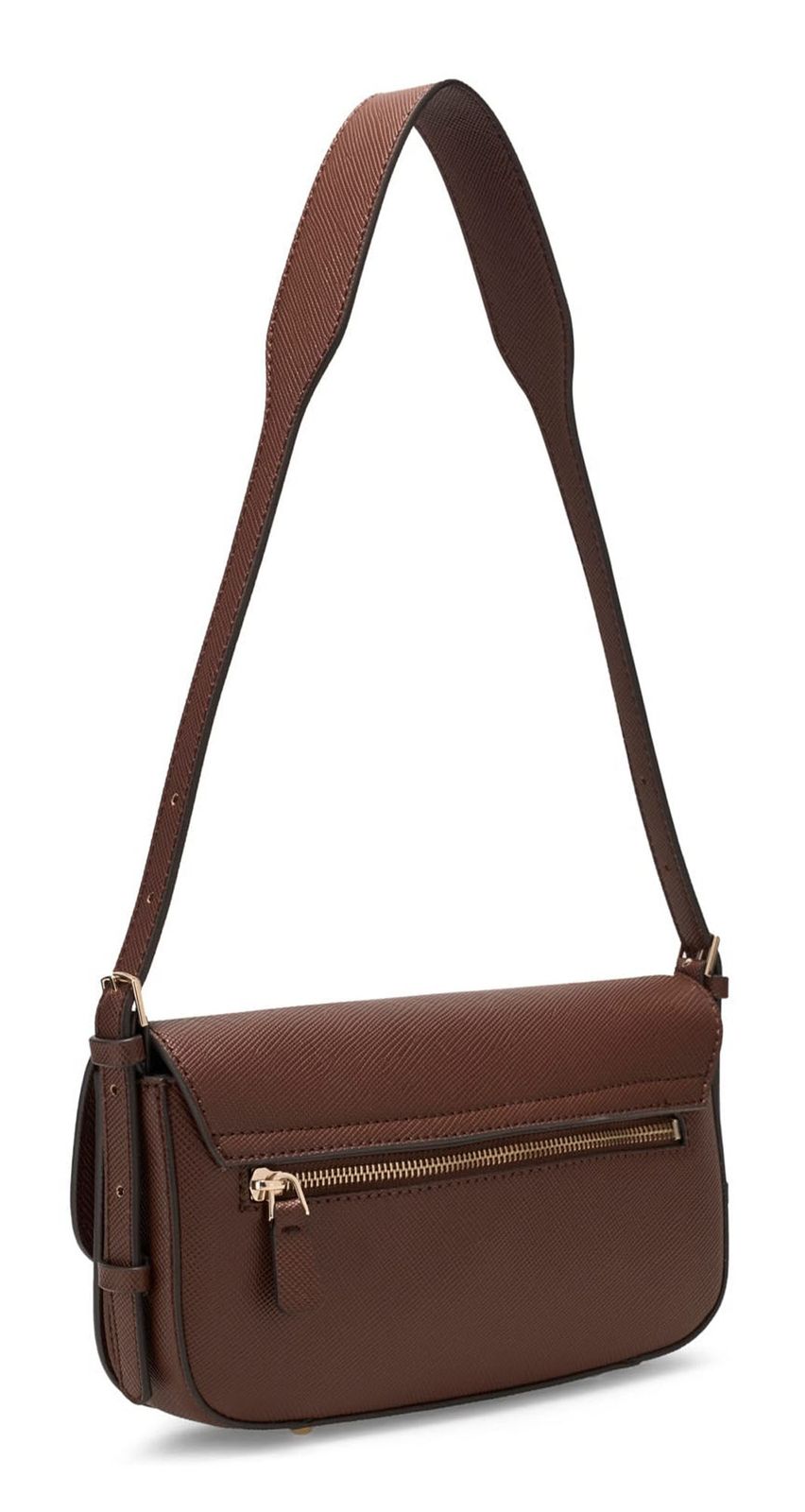 GUESS Danielle Flap Shoulder Bag Brown GUESS Danielle Flap Shoulder Bag Brown