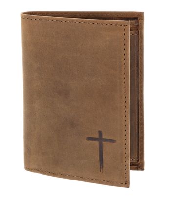 oxmox Leather RFID Protect Kombibörse Freedom Cross Embossed Vintage Light Brown oxmox Leather RFID Protect Kombibörse Freedom Cross Embossed Vintage Light Brown