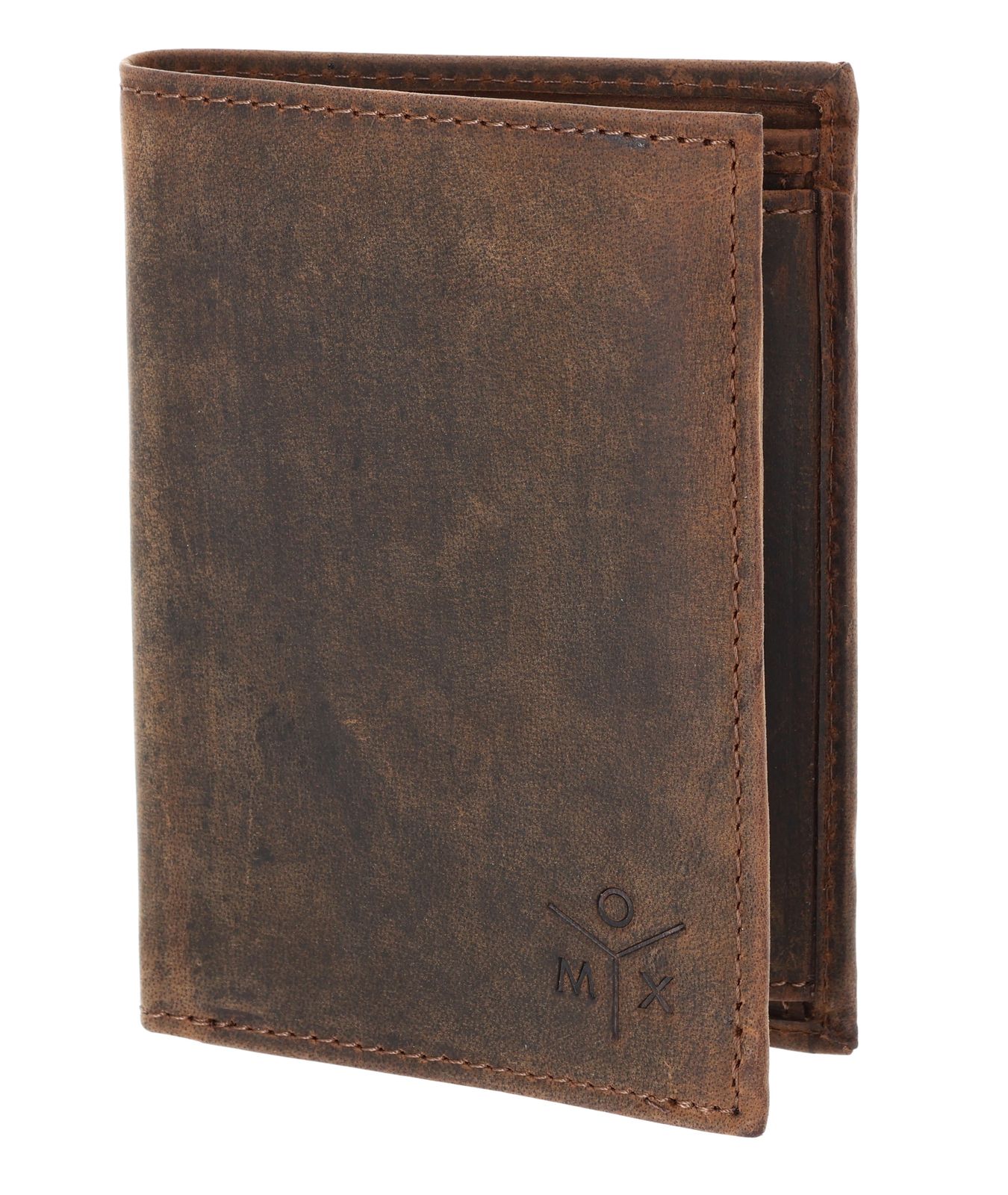 oxmox Leather RFID Protect Kombibörse Ox 2.0 Embossed Vintage Dark Brown