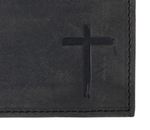 oxmox Leather RFID Protect Pocketbörse Freedom Cross Embossed Vintage Black