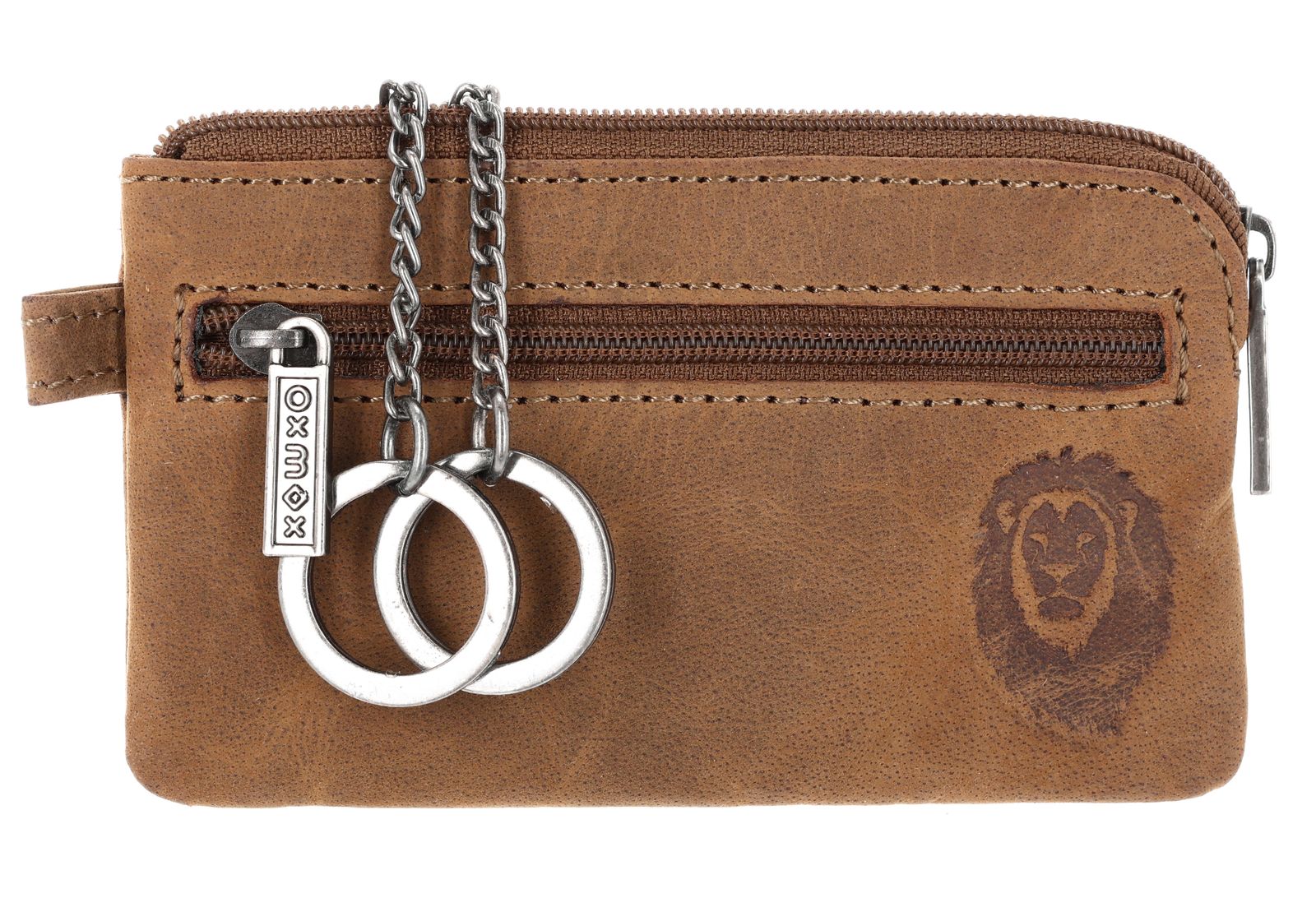 oxmox Leather Keyholder Freedom Lion Embossed Vintage Light Brown oxmox Leather Keyholder Freedom Lion Embossed Vintage Light Brown