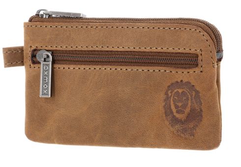 oxmox Leather Keyholder Freedom Lion Embossed Vintage Light Brown oxmox Leather Keyholder Freedom Lion Embossed Vintage Light Brown