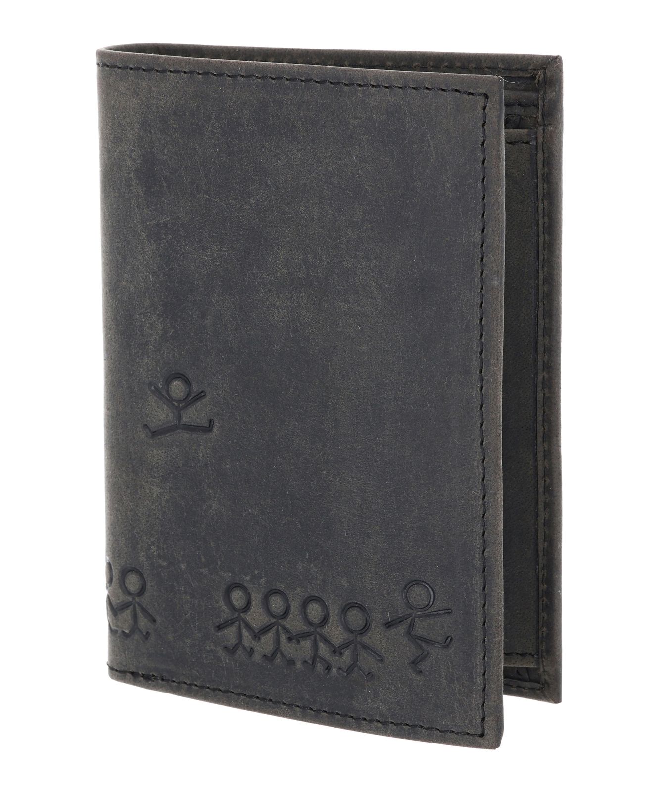 oxmox Leather RFID Protect Kombibörse Jumping Jack 2.0 Embossed Vintage Black