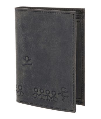 oxmox Leather RFID Protect Kombibörse Jumping Jack 2.0 Embossed Vintage Black