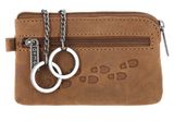 oxmox Leather Keyholder Footsteps 2.0 Embossed Vintage Light Brown