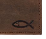 oxmox Leather RFID Protect Querscheinbörse Freedom Fish Embossed Vintage Dark Brown oxmox Leather RFID Protect Querscheinbörse Freedom Fish Embossed Vintage Dark Brown