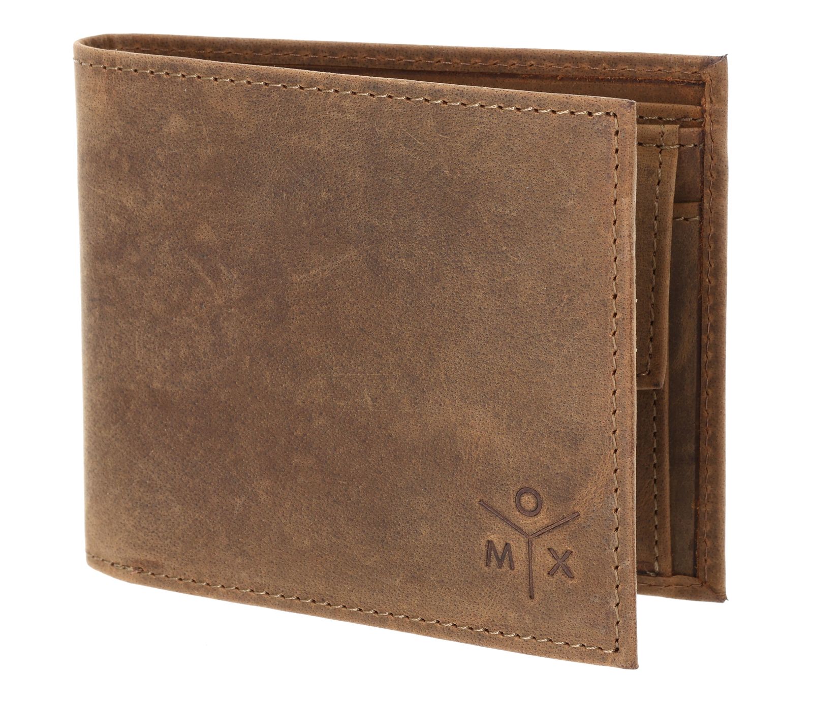 oxmox Leather RFID Protect Querscheinbörse Ox 2.0 Embossed Vintage Light Brown