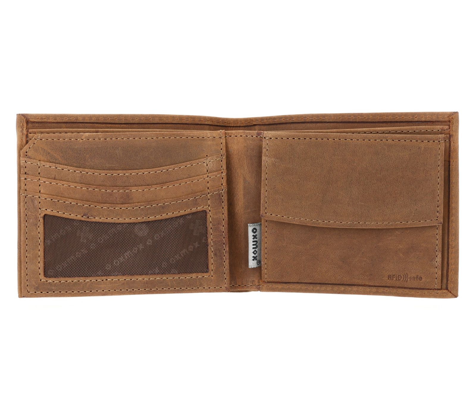 oxmox Leather RFID Protect Querscheinbörse Ox 2.0 Embossed Vintage Light Brown oxmox Leather RFID Protect Querscheinbörse Ox 2.0 Embossed Vintage Light Brown
