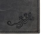 oxmox Leather RFID Protect Pocketbörse Lizard 2.0 Embossed Vintage Black