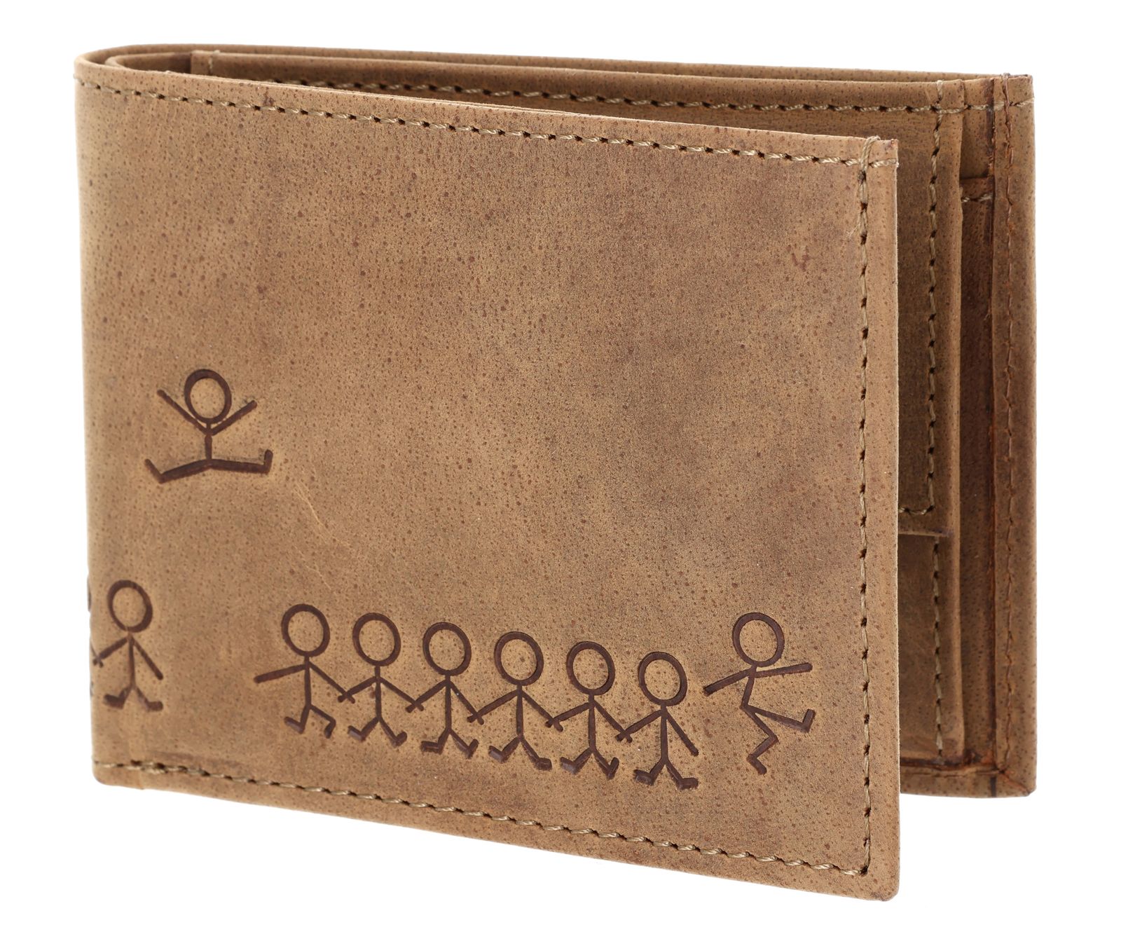 oxmox Leather RFID Protect Pocketbörse Jumping Jack 2.0 Embossed Vintage Light Brown