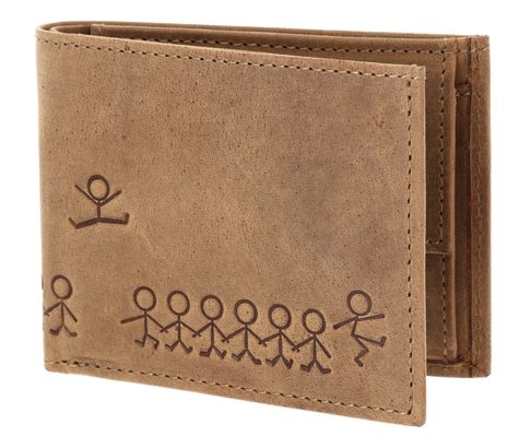 oxmox Leather RFID Protect Pocketbörse Jumping Jack 2.0 Embossed Vintage Light Brown