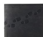 oxmox Leather RFID Protect Pocketbörse Footsteps 2.0 Embossed Vintage Black
