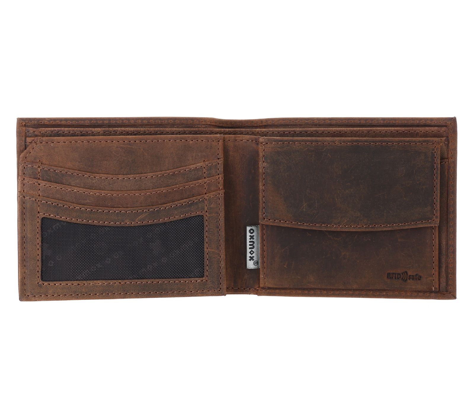 oxmox Leather RFID Protect Querscheinbörse Jumping Jack 2.0 Embossed Vintage Dark Brown oxmox Leather RFID Protect Querscheinbörse Jumping Jack 2.0 Embossed Vintage Dark Brown