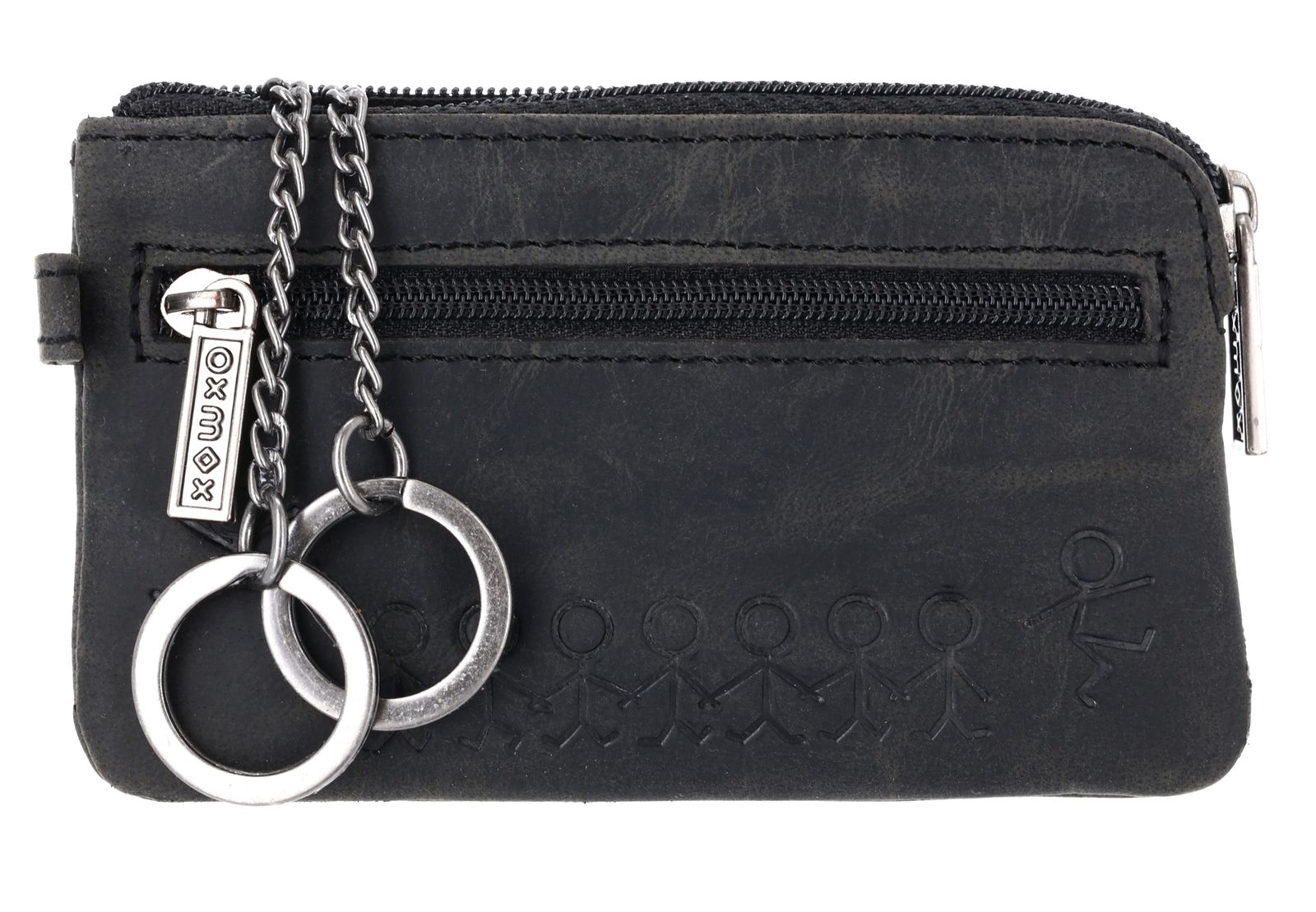 oxmox Leather Keyholder Jumping Jack 2.0 Embossed Vintage Black oxmox Leather Keyholder Jumping Jack 2.0 Embossed Vintage Black